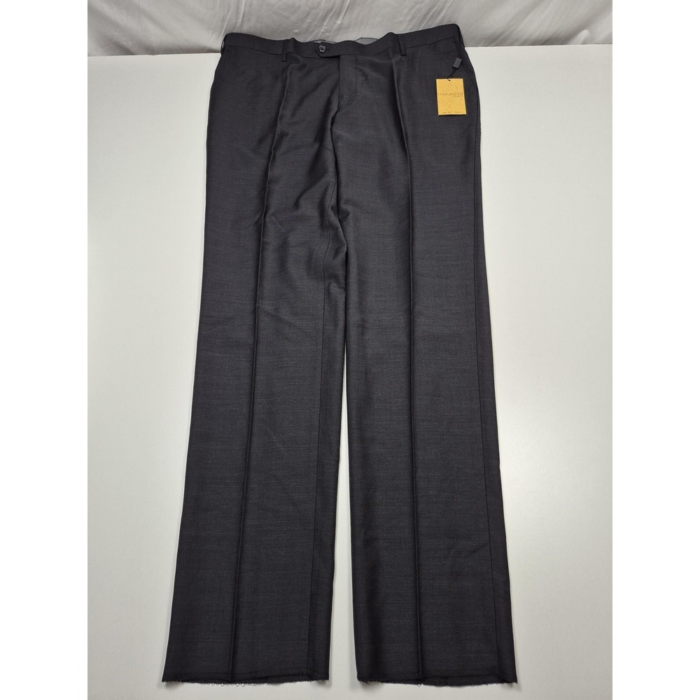 Galante Dress Pants Mens 44x36 Gray Wool Flat Front Straight Italy Unhemmed NWT